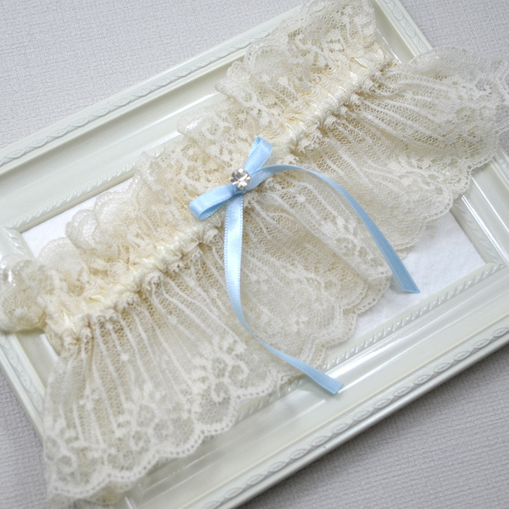 Delta Vintage Nude Lace Bridal Garter For Something Blue