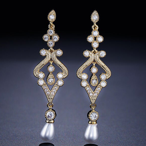 gold vintage brides earrings