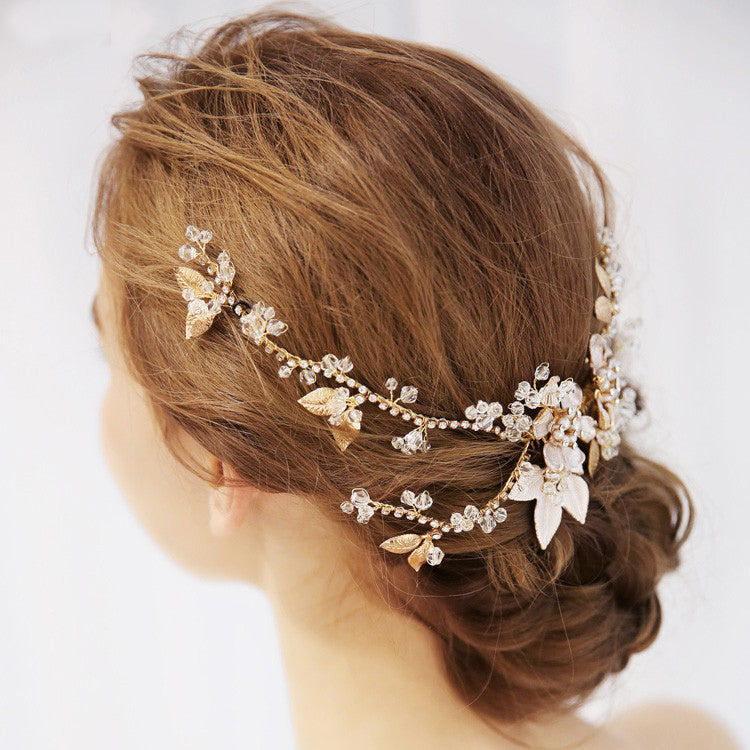 Devine Handmade Gold Hair Vine Bridal Headpiece