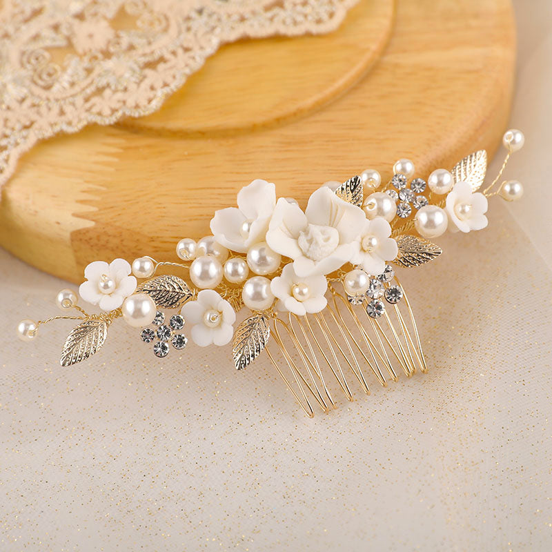 ivory gold bridal headpiece
