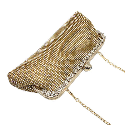 Sparkling Rhinestone Gold Evening Handbag