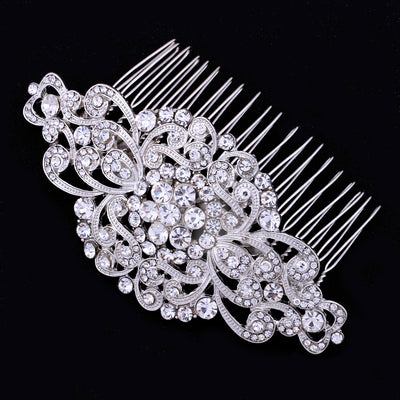 Unique Art Deco Crystal Rinestone Bridal Hair Comb