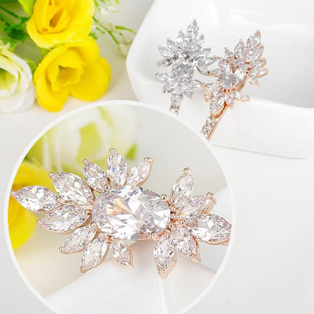 Stunning Silver Cubic Zirconia Diamond Hair Pin (2 Colours)