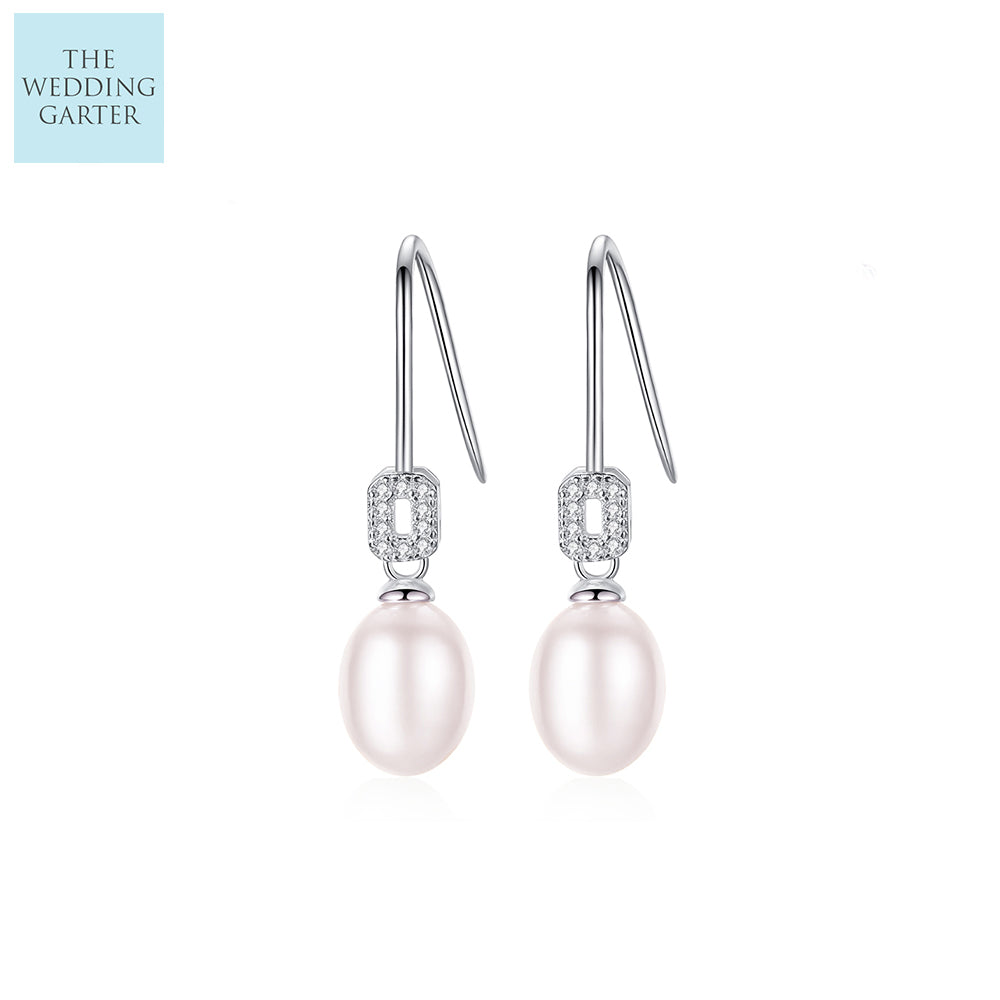genuine pink pearl and diamond earrings