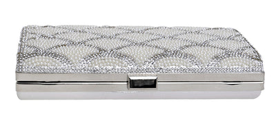 Art Deco Style Crystal & Pearl Silver Evening Bag