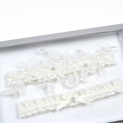 ivory lace wedding garters