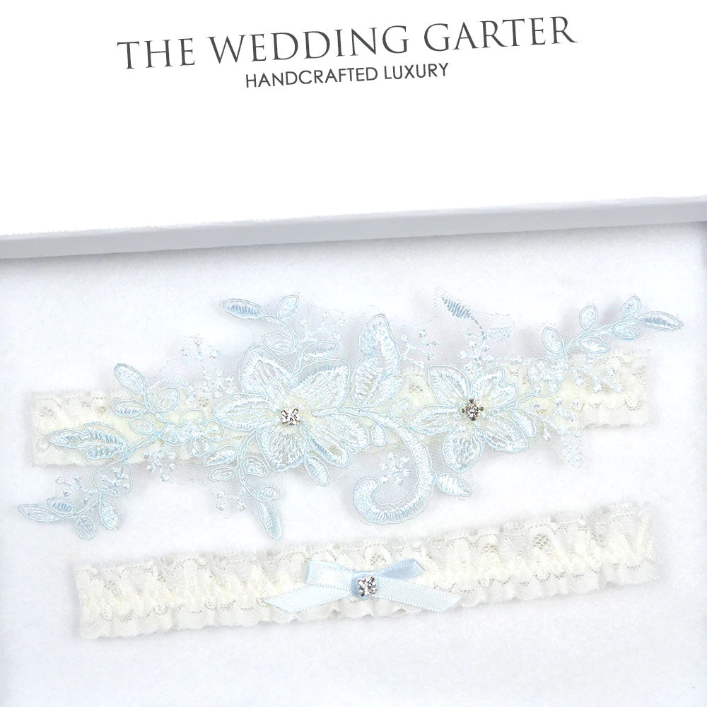 blue wedding garters