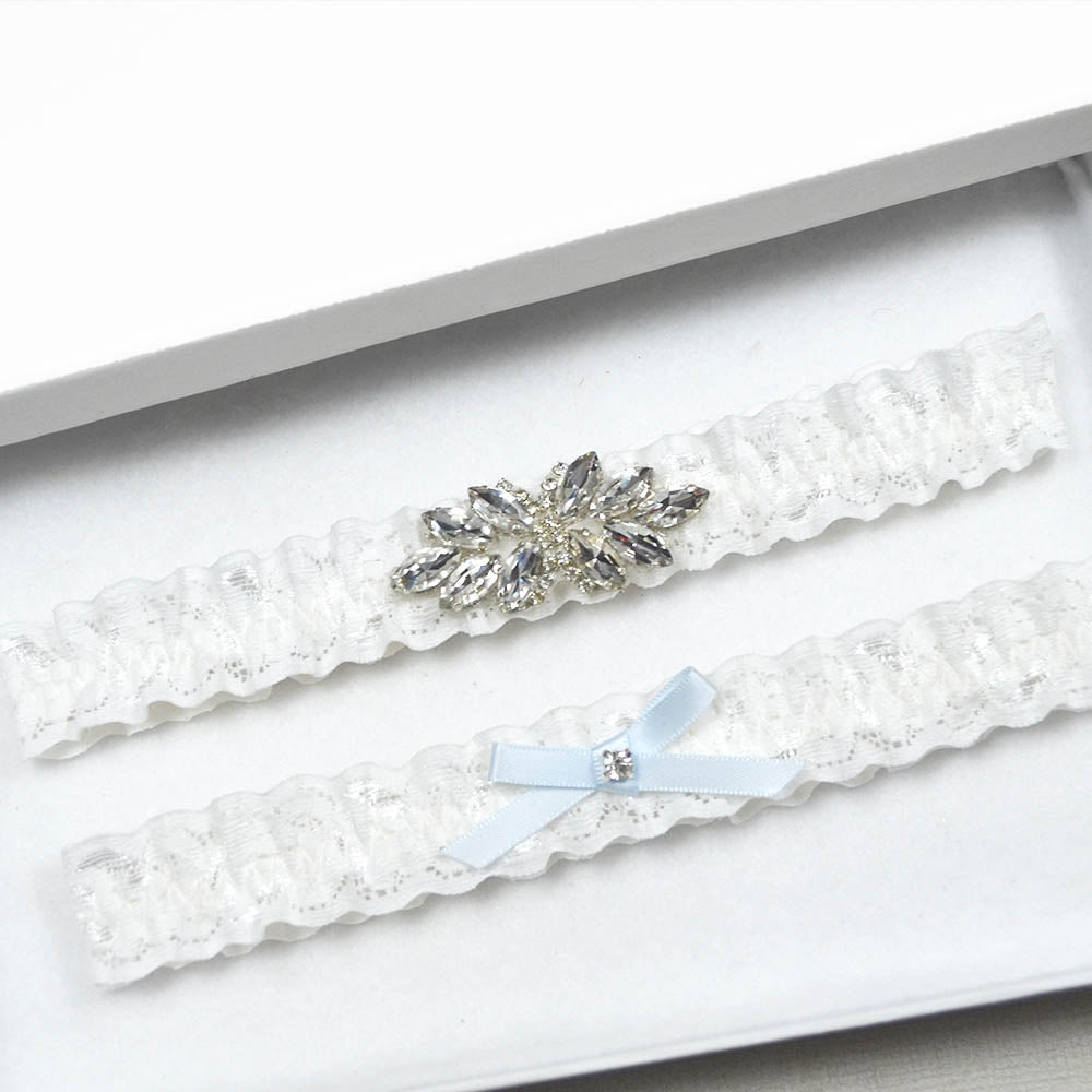ivory lace wedding garter set