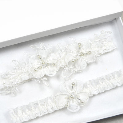 floral wedding garter set