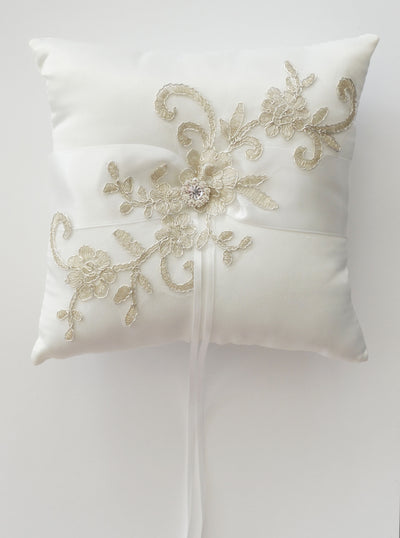 ivory with gold ring pillow