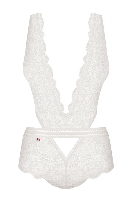 Romantic Ivory Lace Bridal Bodysuit Lingerie