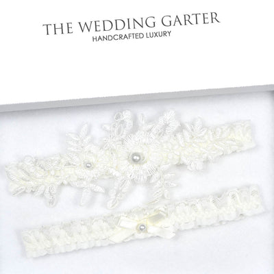 ivory wedding garter