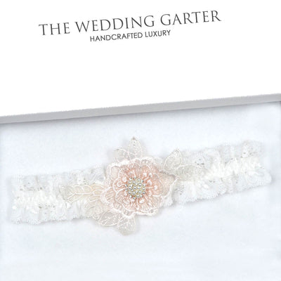 Dusty Pink & Ivory Lace Wedding Garter