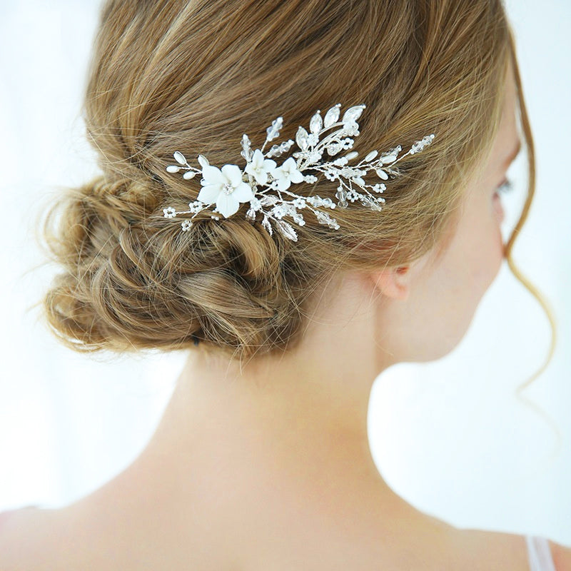 delicate bridal hair piece