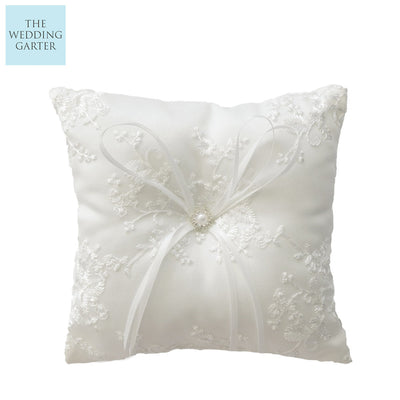 ivory ring pillow for wedding