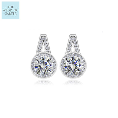 sterling silver bridal earrings