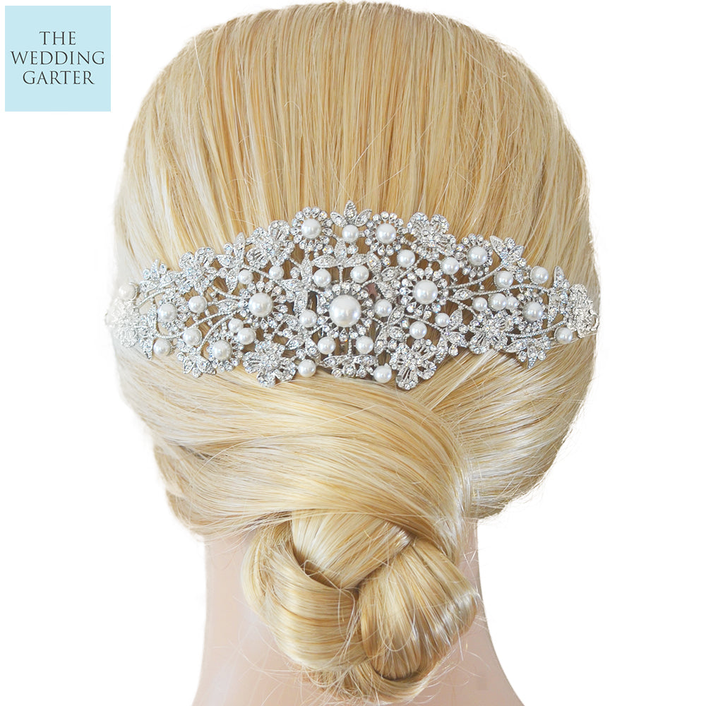 Stunning Pearl & Rhinestone Wedding Headpiece Online