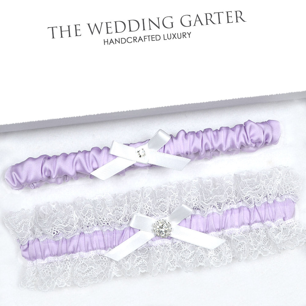 lilac lavender wedding garter