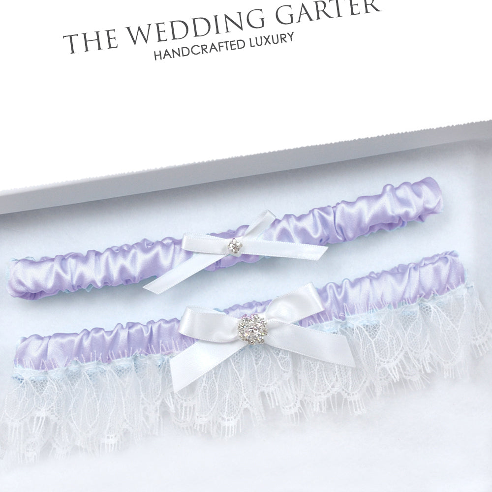 lilac wedding garter