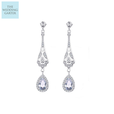 silver drop earrings for brides