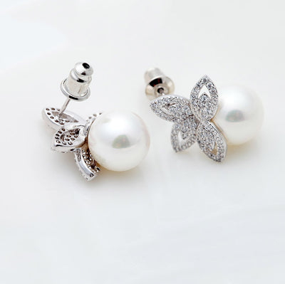 Timeless Pearl & Cubic Zirconia Wedding Jewellery Set