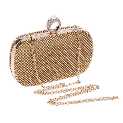 Exclusive Gold Rhinestone Bridal Clutch Handbag
