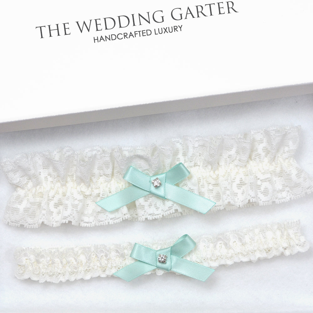 mint wedding garter