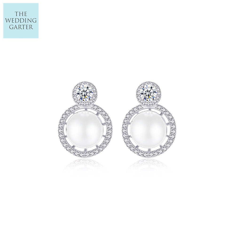 pearl stud earrings for brides