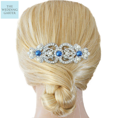 Grey Pearl & Rhinestone Vintage Bridal Hair Accessories (4 Colours)