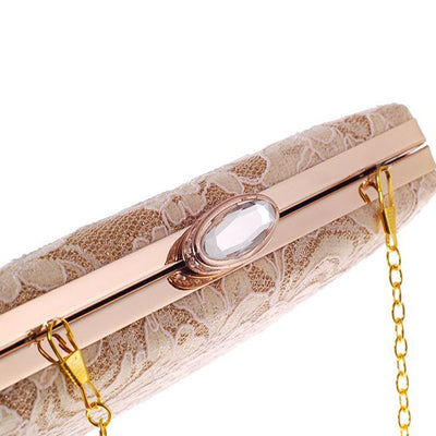 nude lace womens clutch