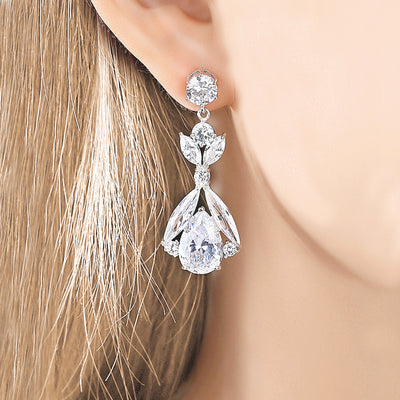 pear shape bridal earrings