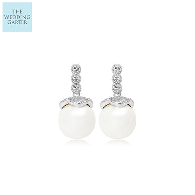 large pearl wedding earrings