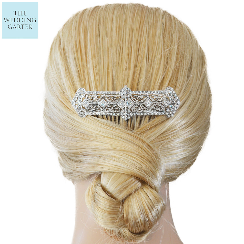 Crystal Pave Great Gatsby Style Wedding Hair Piece