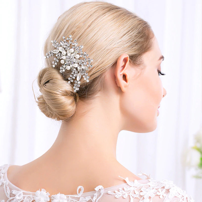 Exqusite Pearl & Crystal Bridal Headpiece Comb