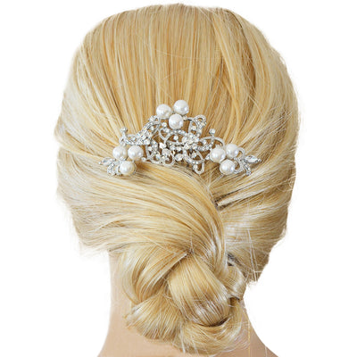 Unique Pearl & Crystal Wedding Hair Comb Online