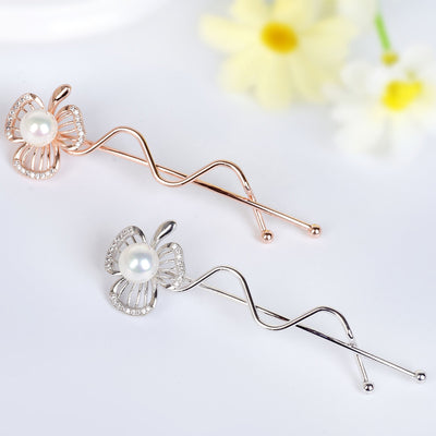 Pearl Hair Pins Gold Hair Accessories For Brides ( 2 Colours )