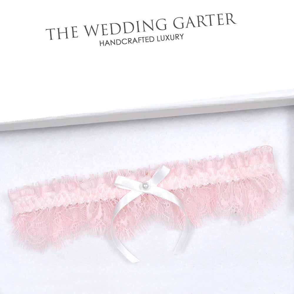 Pink Chantilly Lace Bridal Garter