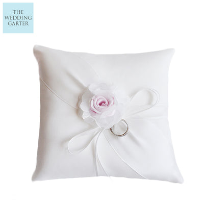 ivory and pink wedding pillow