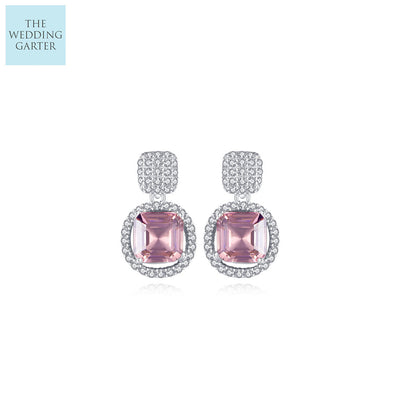 pink bridal earrings