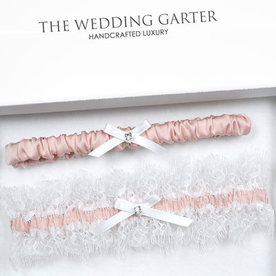 blush pink wedding garter