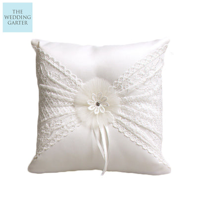 Vivian Ivory Satin Ring Cushion Wedding Favours Accessories