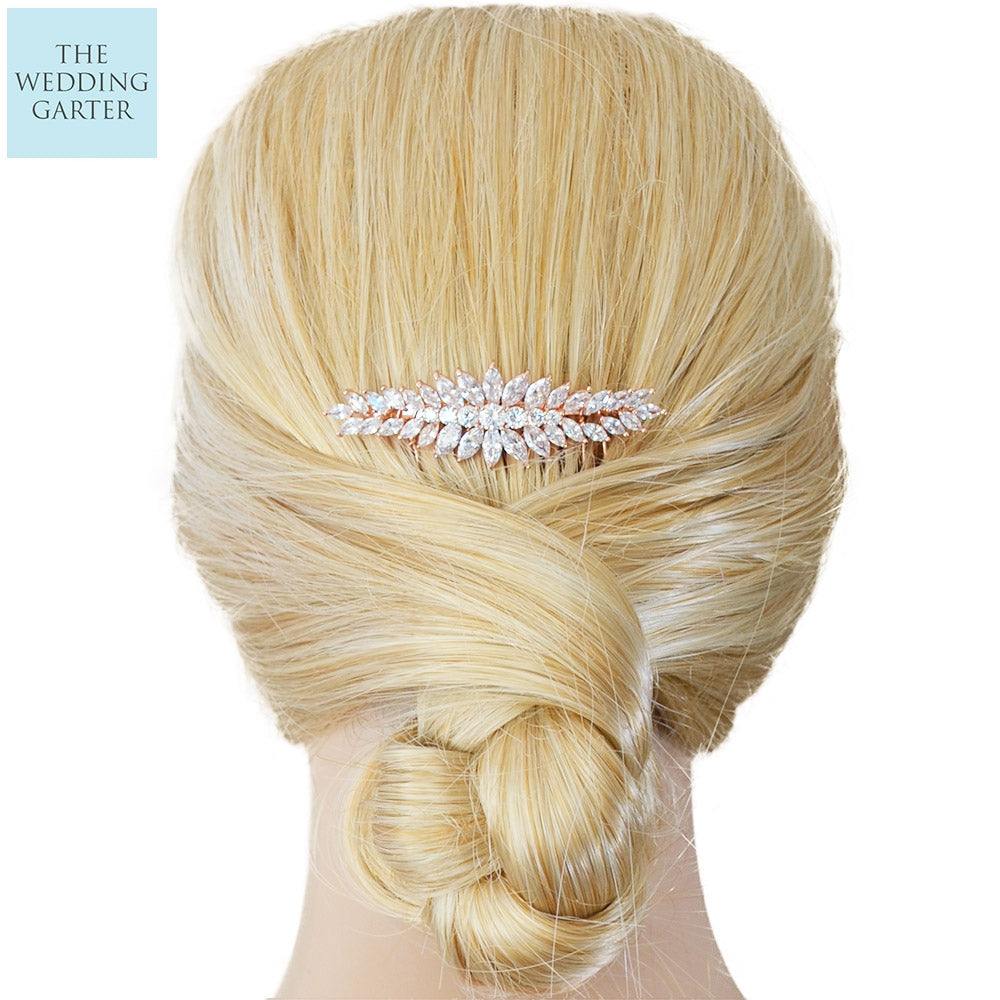 rose gold wedding hair accessories
