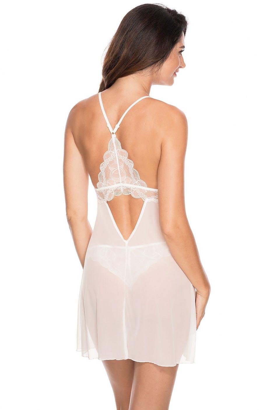 Delicate Sheer Lace & Mesh Luxe Bridal Chemise