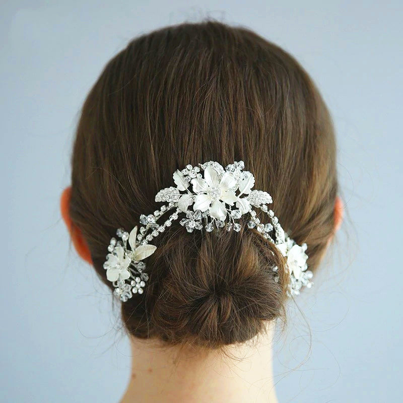 Delicate Ivory & Silver Bridal Hair Piece
