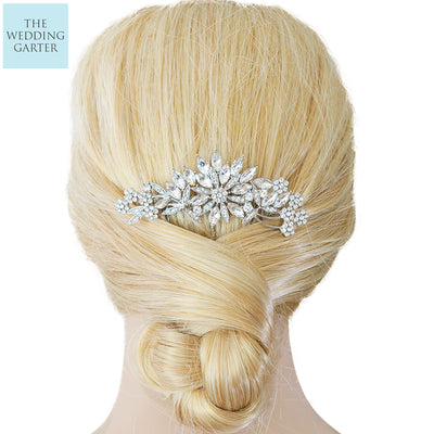silver floral bridal headpiece