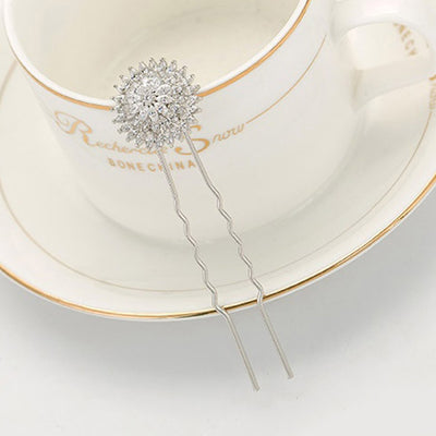 Delicate CZ Diamond Bridal Hair Pin For Wedding Hair Accessories
