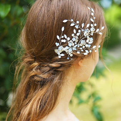 Vintage Rustic Style Silver & Blue Hair Clip