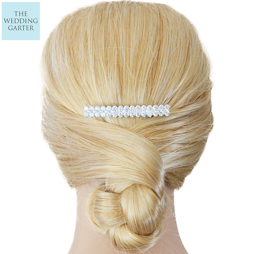 simple cz bridal hair clip