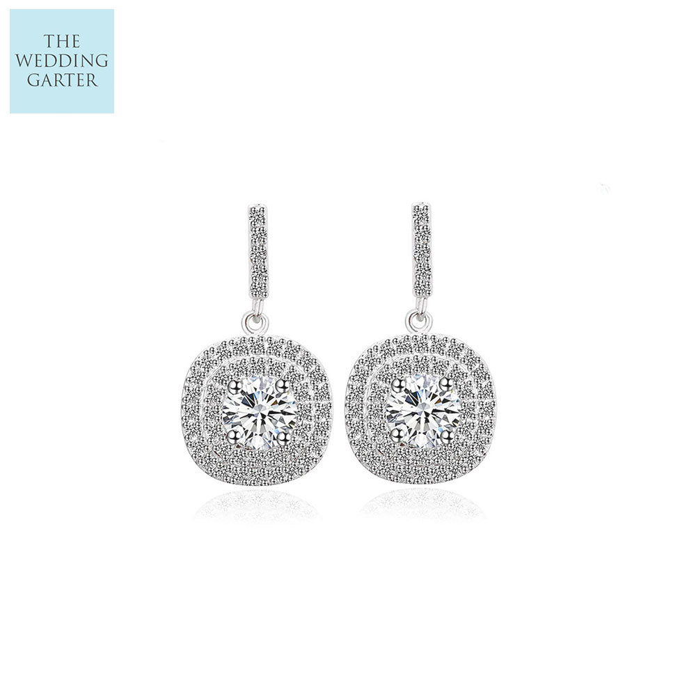 diamond pave wedding earrings