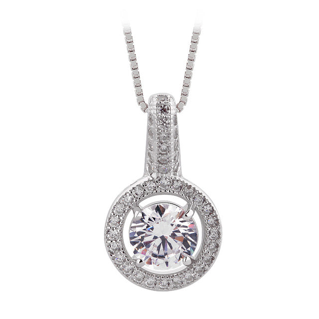 Luxury Cubic Zirconia 925 Sterling Silver Wedding Necklace